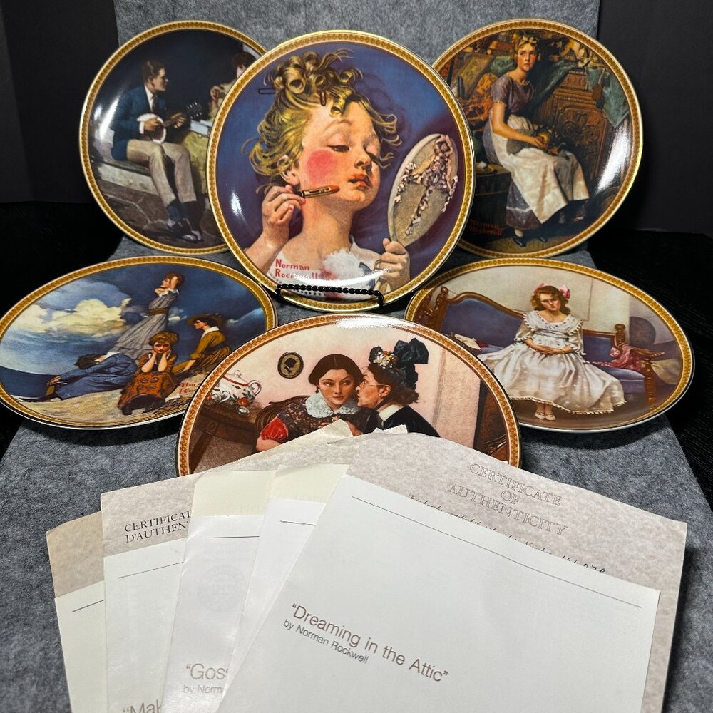 NORMAN ROCKWELL's Rediscovered Women - Lot of 6 - Knowles - 8.5" Plate Set